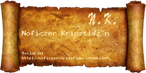 Noficzer Krisztián névjegykártya